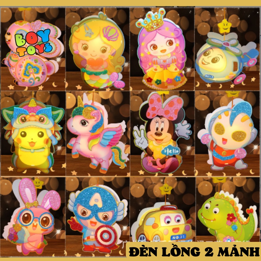 Đồ chơi trung thu lồng đèn nhựa 2 mảnh có nhạc và đèn thú vị cho bé