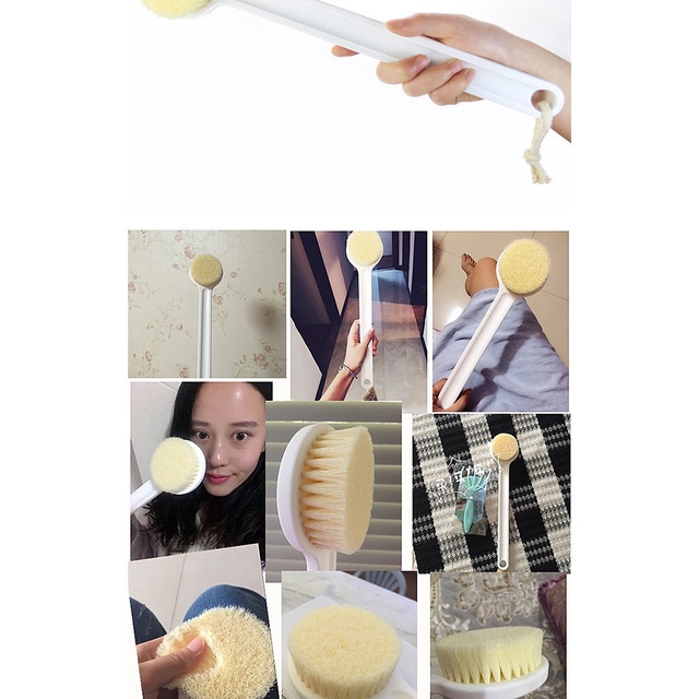 Hàng Có Sẵn Bàn Chải Tắm Muji Nhật Bản Tay Cầm Dài Bằng Nylon