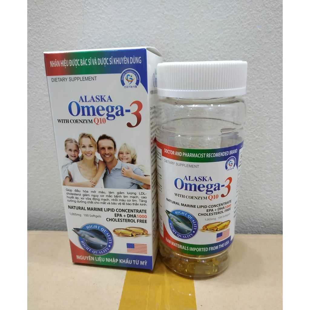 VIÊN UỐNG DẦU CÁ ALASKA OMEGA 3 TỐT CHO MẮT, TIM, NÃO - HỖ TRỢ ĐẸP DA - GIẢM NGUY CƠ MẮC BỆNH TIM MẠCH - LỌ 100 VIÊN