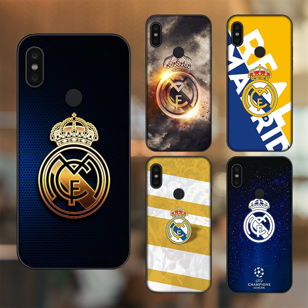 Ốp lưng Xiaomi Redmi Note 6 Pro viền đen in hình Real Madrid