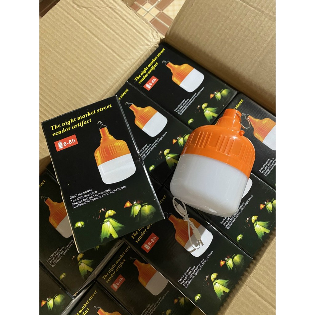 Bóng Đèn Trụ Sạc Tích Điện Led Móc TreoGIADUNGTONGKHO1Bóng Đèn Tích Điện Blub Sáng Liên Tục 5h- 8h, Đèn Sạc Không Dây