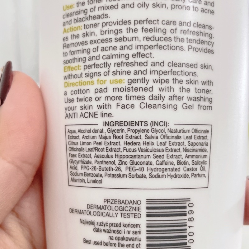 Toner cho da dầu mụn Floslek Anti Acne 200ml giúp làm sạch lỗ chân lông &amp; giảm bã nhờn hiệu quả