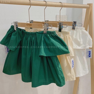 [S2616] Áo sơ mi trơn trễ vai bo chun (Có sẵn/Ảnh thật)