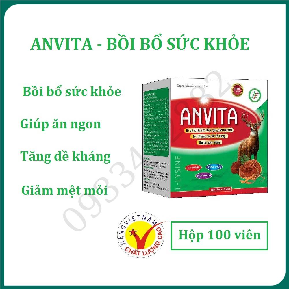 Viên uống ANVITA Hộp 100 viên giúp ăn ngon miệng, nâng cao sức đề kháng