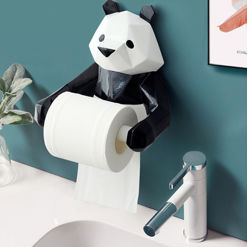 Giá Đỡ Cuộn Giấy Vệ Sinh Gắn Tường Hình Gấu Trúc Phong Cách Bắc Âu
