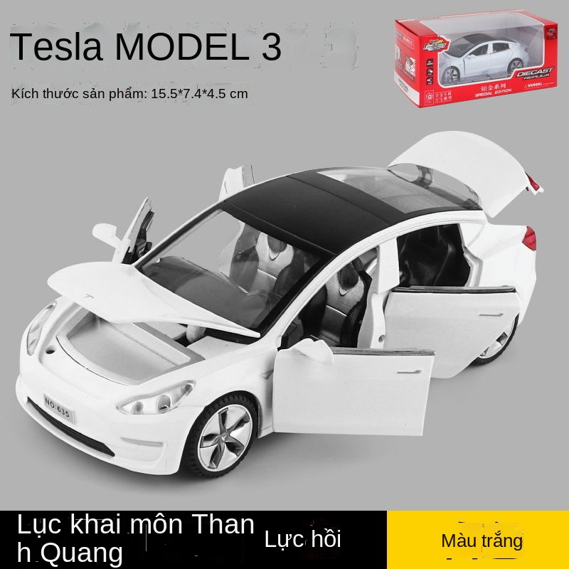 ✳Peace Elite Tesla Model3 Mô hình con gà Mô phỏng ô tô Đồ chơi ô tô Trang trí bằng kim loại Mô hình ô tô bằng hợp kim