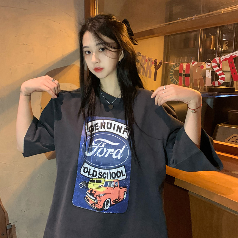 SUXI Áo Thun Nữ Ngắn Tay In Họa Tiết