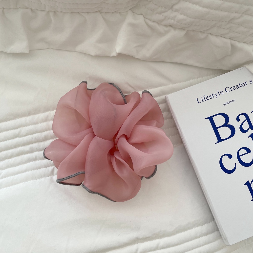 Dây Cột Tóc Lưới Bản Lớn Phong Cách Hàn Quốc Mới Cho Nữ