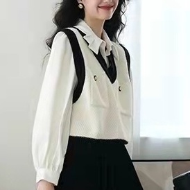 Áo dệt kim ZHELIHANGFEI sát nách cổ chữ V eo cao dễ phối đồ cá tính cho nữ