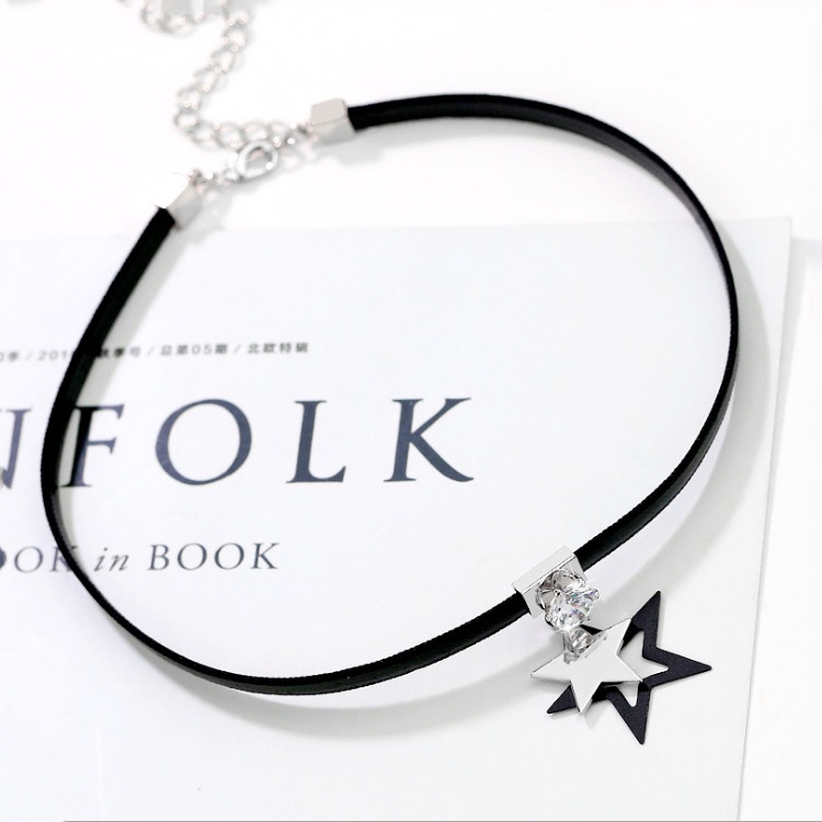 Vòng Cổ choker Hình Ngôi Sao Màu Đen Phong Cách Hàn Quốc Thời Trang Cho Nữ
