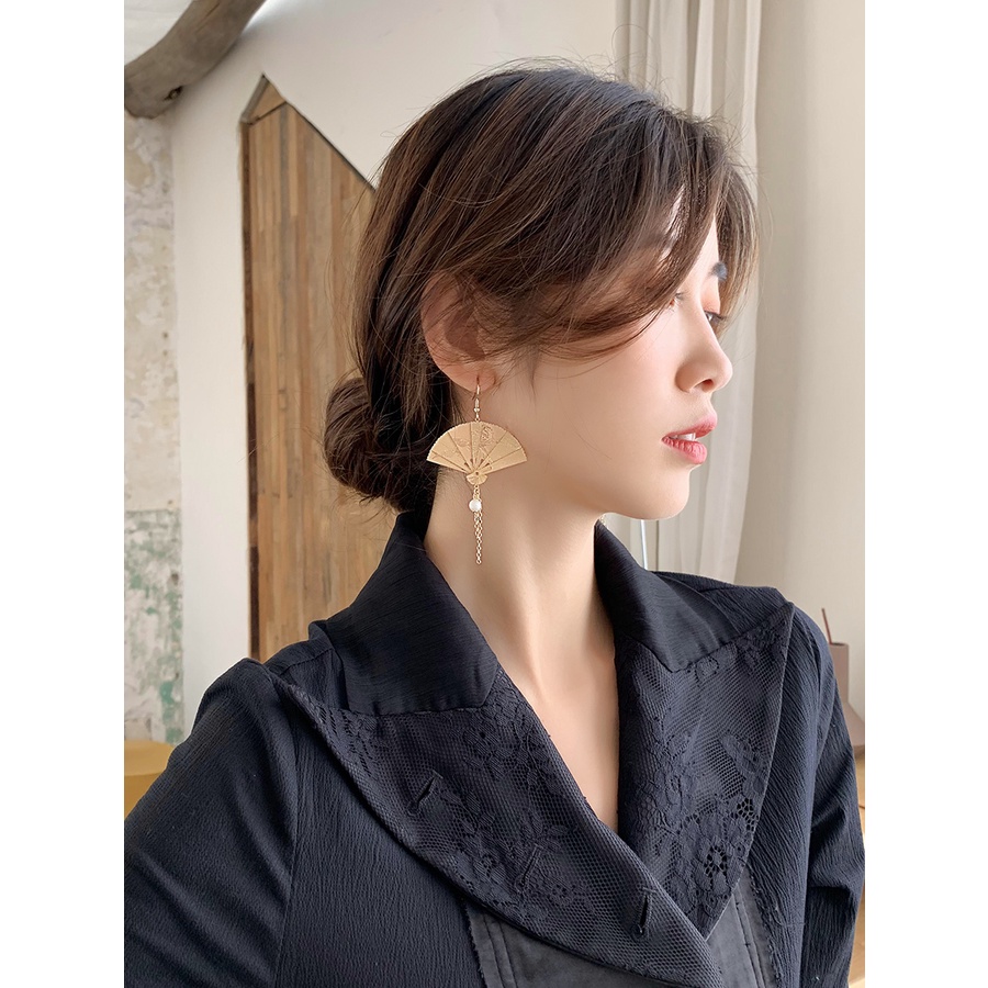 Bông Tai S925 Dáng Dài Đính Ngọc Trai Phong Cách Trung Hoa Cổ Điển