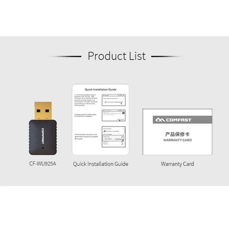 Usb Phát WiFi 802.11ax 600Mbps 2.4G / 5G USB 2.0 Và Phụ Kiện