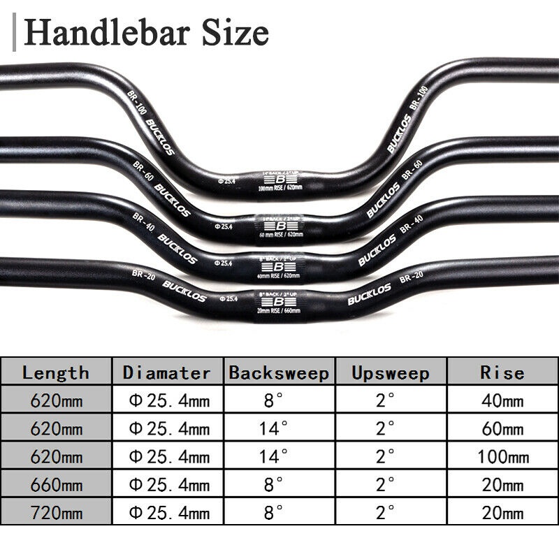 Xe đạp leo núi BUCKLOS Tay lái 31,8mm BMX Nhôm 720 / 780mm Riser Bar Phụ tùng xe đạp