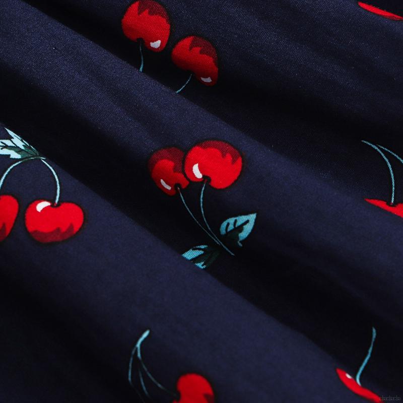 Đầm hai dây sọc thun in hình quả cherry dễ thương cho bé gái