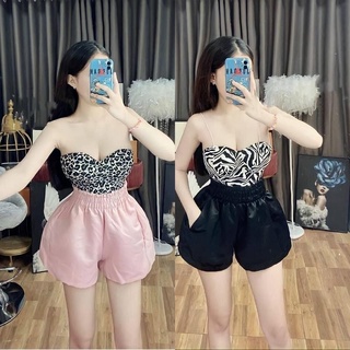 Quần Short Phồng Lưng Thun, Cạp Cao Có Túi Cao Cấp