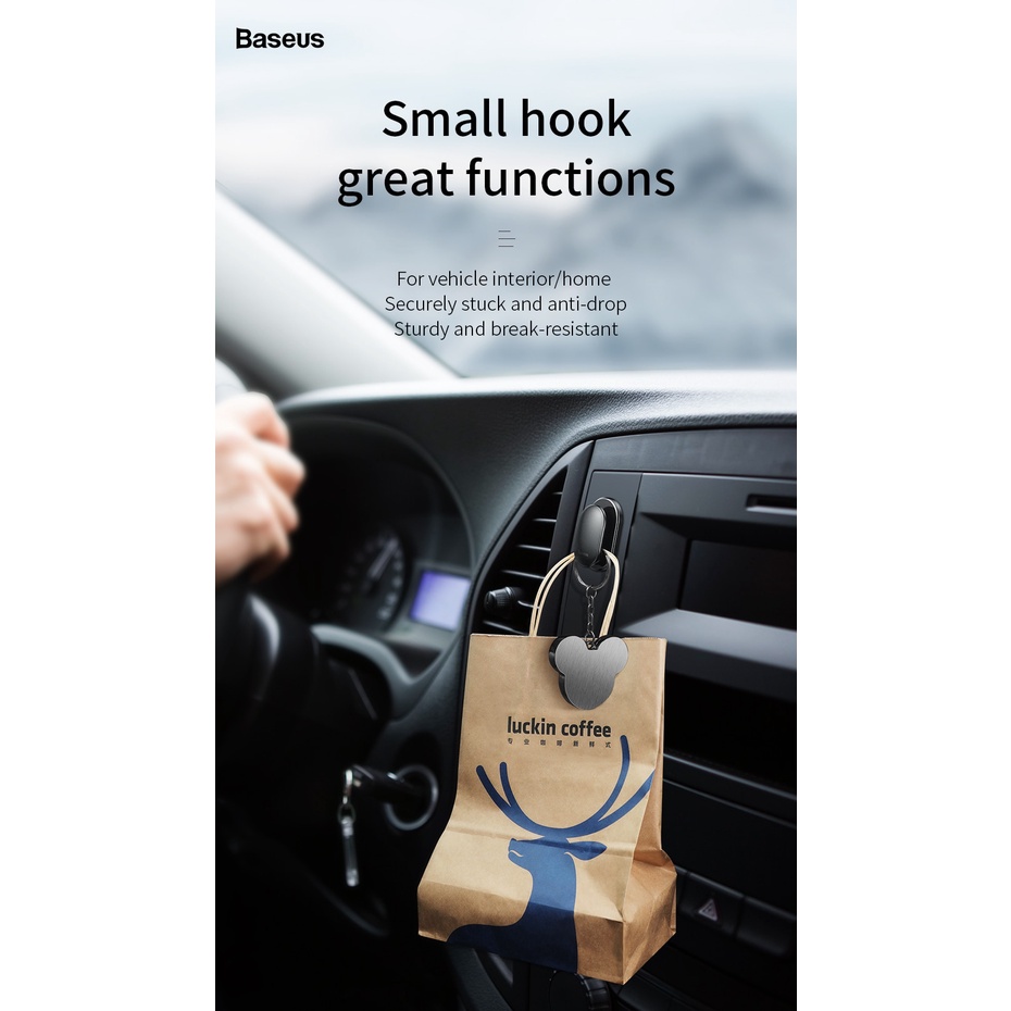 BASEUS 4 Móc Treo Dây Cáp Tiện Lợi Cho Xe Hơi