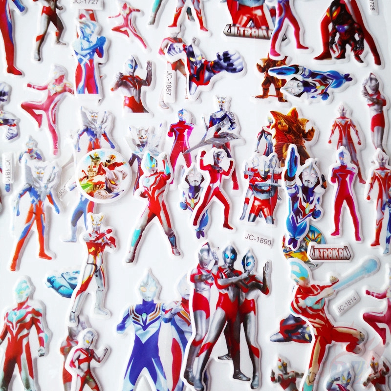 ▶ Ultraman DIY Toys Stickers ◀ 1 Sheet / 5 Sheets Cartoon 3D DIY Educational Stikers Reward Bubble Stikers