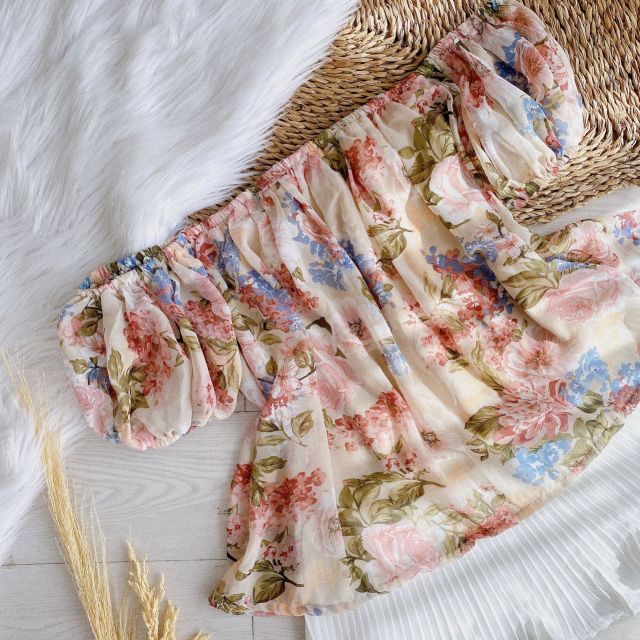 🍂 SET CHÂN VÁY DẬP LI + ÁO TRỄ VAI HOA🍂- Về hàng là em hốt ngay cất tủ chuẩn bị chuyến đi choie sắp tới