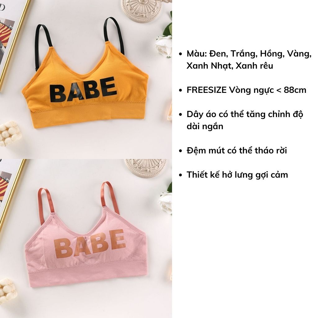 Áo bra nữ 2 dây tập gym thể thao hở lưng đẹp, áo lót không gọng BABE quyến rủ JOCOSI B2890