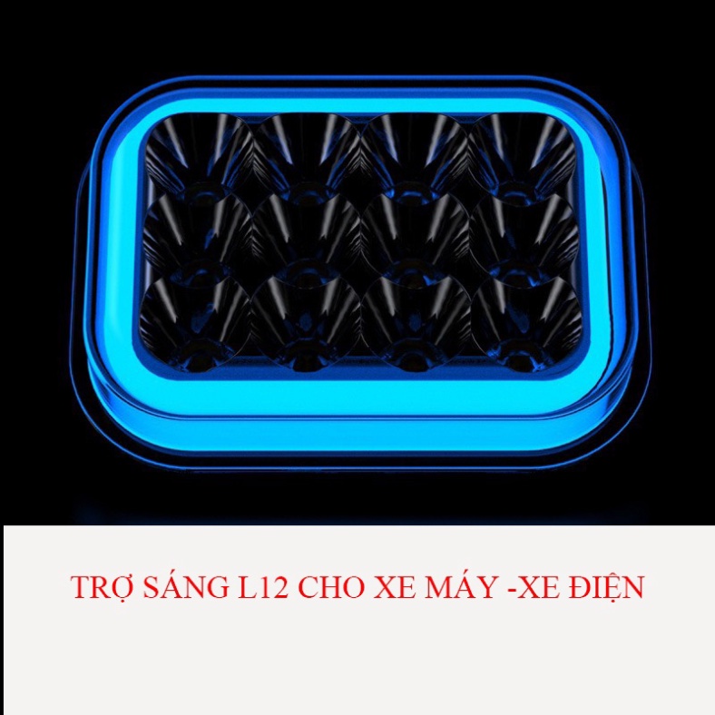 Đèn Trợ Sáng L12 Có Viền Đề Mi Đổi Màu 12 Chip LED Nhiều Chế Độ
