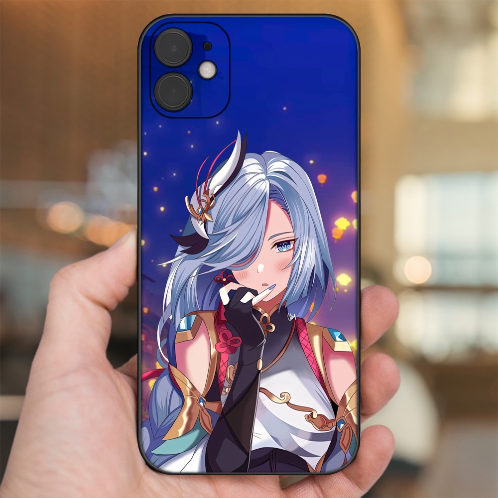 Ốp lưng iPhone 11 dẻo đen cạnh vuông in hình Shenhe Genshin Impact