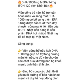 Tinh chất ITOH DHA 1000S Nhật Bản 120v