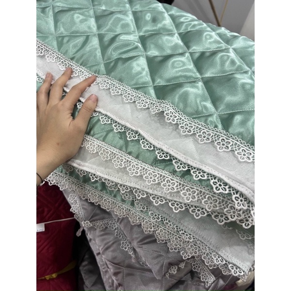 Tấm phủ lụa chần bông cho spa, giường mi kích thước 110*220cm