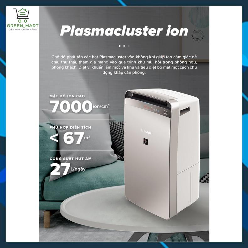 Máy hút ẩm và lọc không khí Sharp DW-J27FV-S