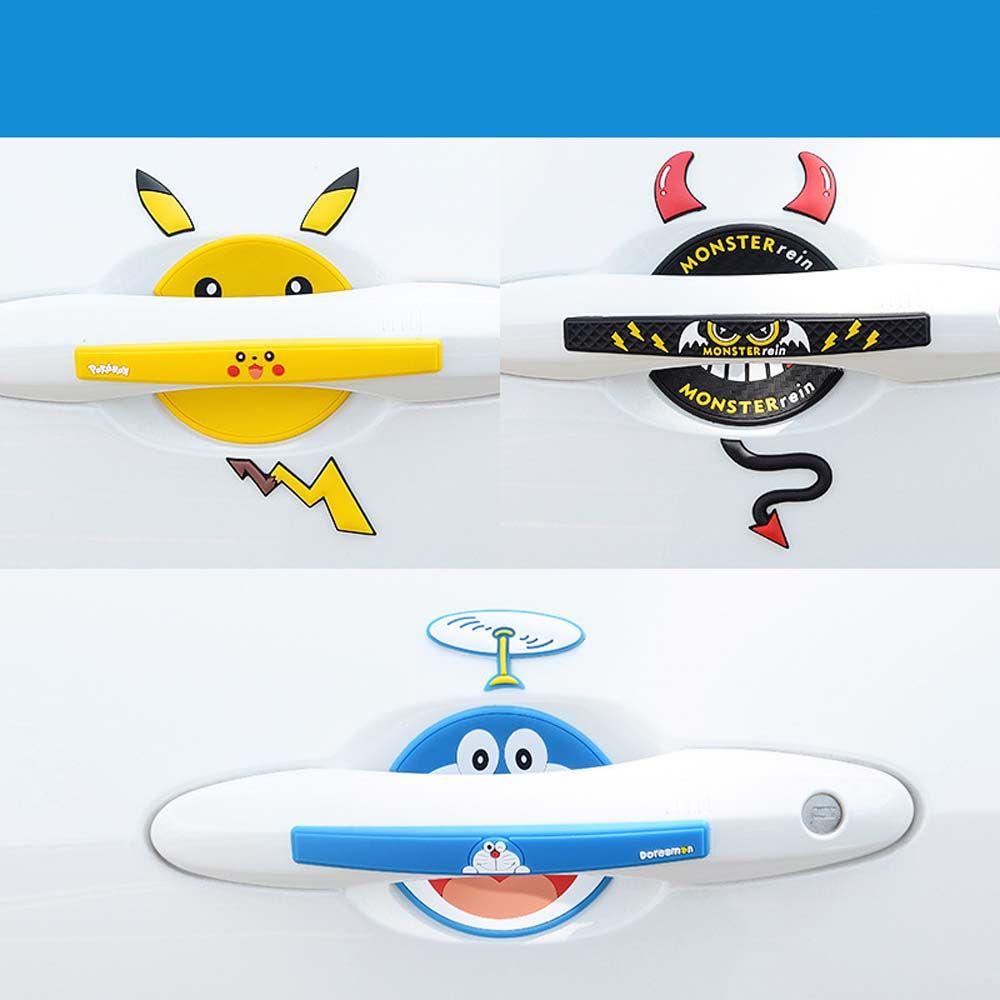 Miếng Dán Bảo Vệ Tay Cầm Xe Hơi VANES1 Chống Trầy Xước Bằng Vinyl Họa Tiết Hoạt Hình