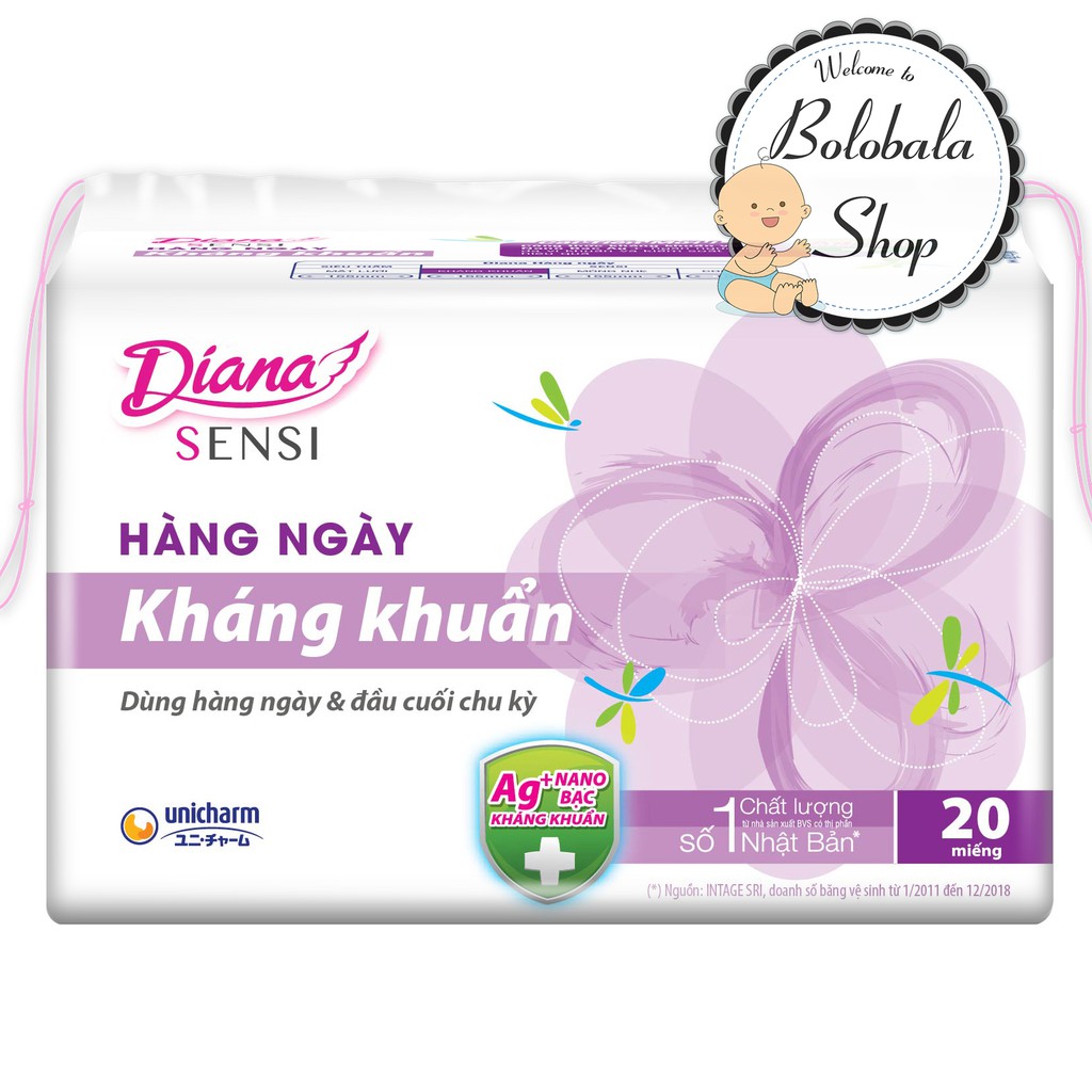 Băng vệ sinh hàng ngày Diana Sensi 20 miếng/ 8 miếng (hàng khuyến mãi)