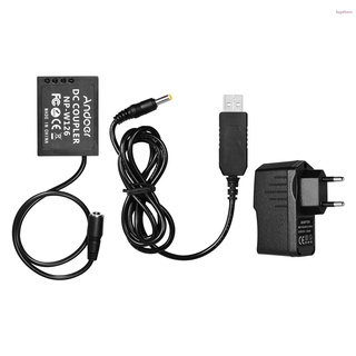 Bộ pin giả andoer 5v usb sang np-w126 ghép nối dc với cáp đổi nguồn cho máy ảnh fuji x-a1 / x-a2 / x-a3 / x-e1 / x-e2