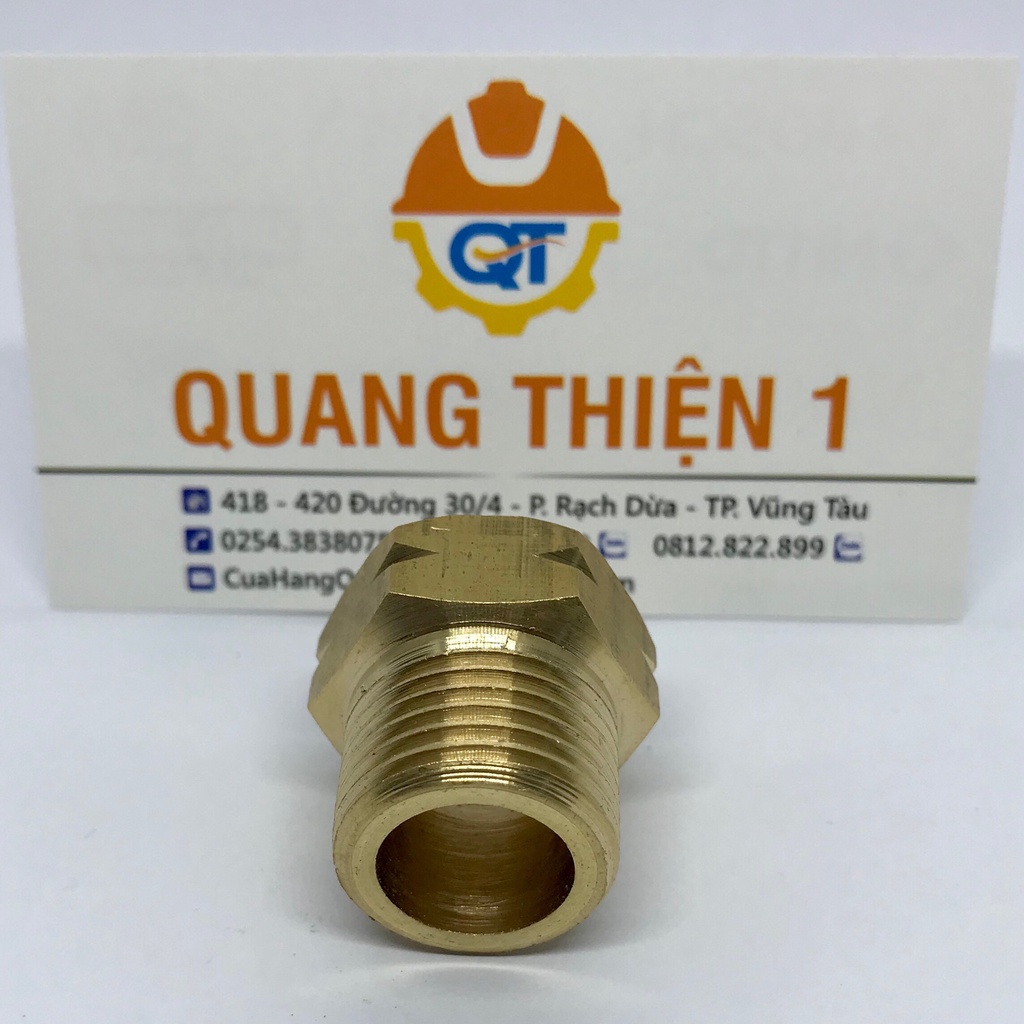 Nối ren trong 17 ren ngược ra ren ngoài 21 đồng thau dày