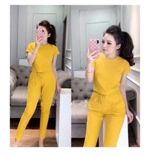 Sét Bộ Trơn Áo Croptop Cực Đẹp