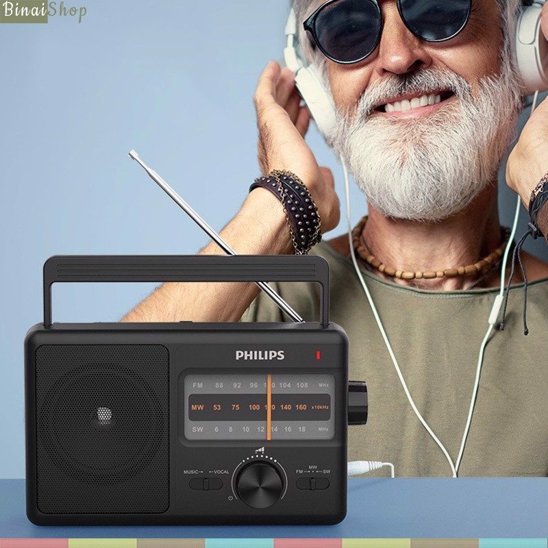 Philips TAR2368 - Đài Radio AM/FM/SW Cổ Điển Cỡ Lớn Dành Cho Người Già