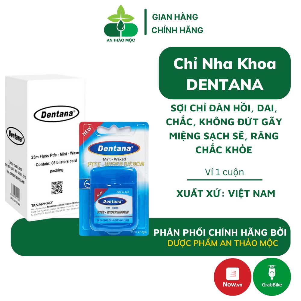 Chỉ nha khoa Tanaphar Dentana loại bỏ các mảng bám chân răng nhẹ nhàng bề mặt răng gúp miệng sạch sẽ răng chắc khỏe