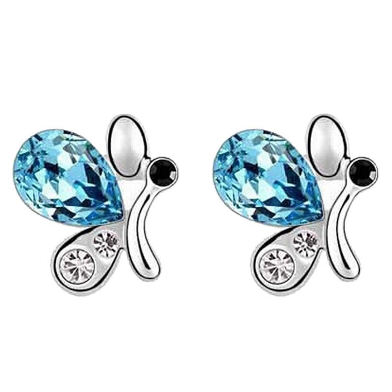 Set Vòng cổ + Bông Tai Hình Bướm Đính Pha Lê