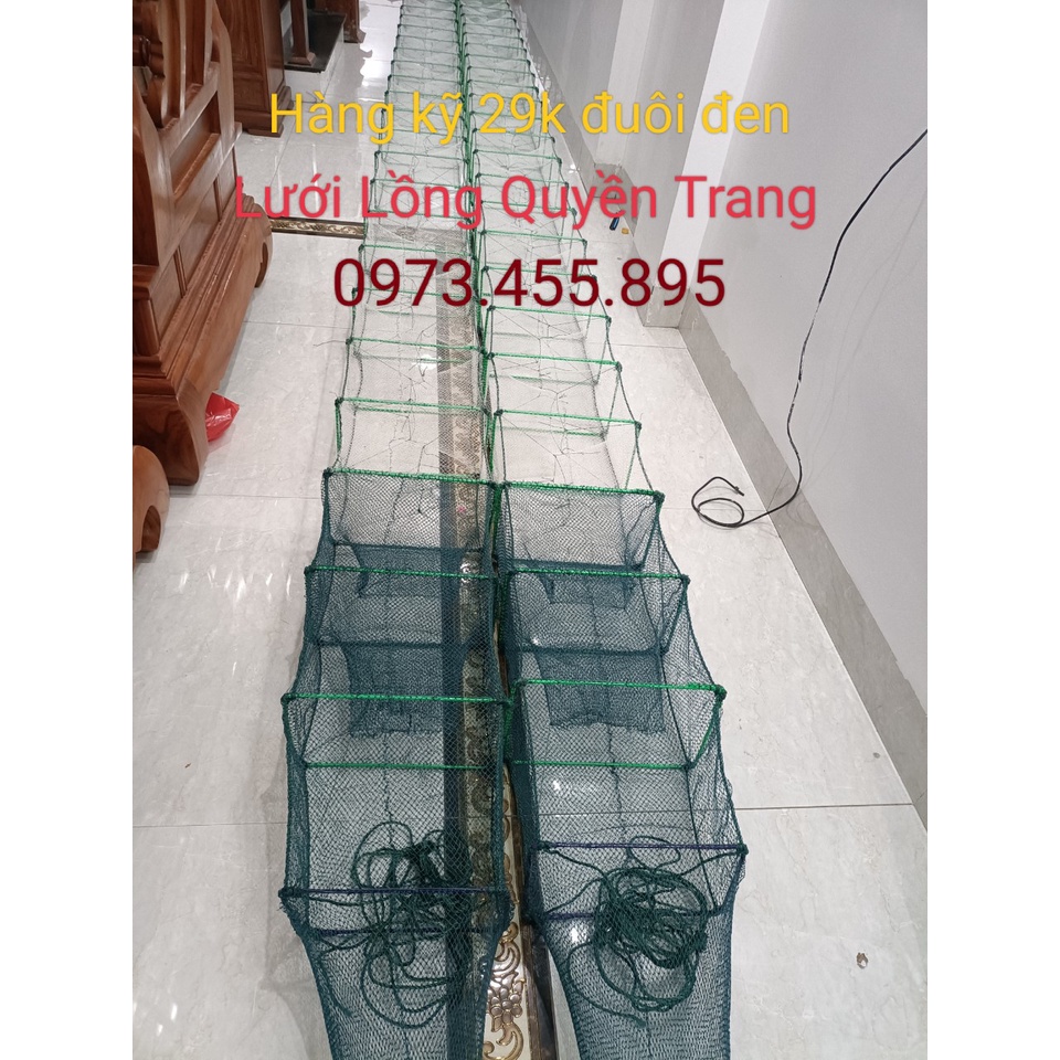 LƯỚI LỒNG BẮT TÔM ,CUA ,CÁ.BÁT QUÁI BẮT TÔM CUA CÁ DÀI 9M HÀNG ĐẸP ĐUÔI ĐEN 29 KHUNG KỸ