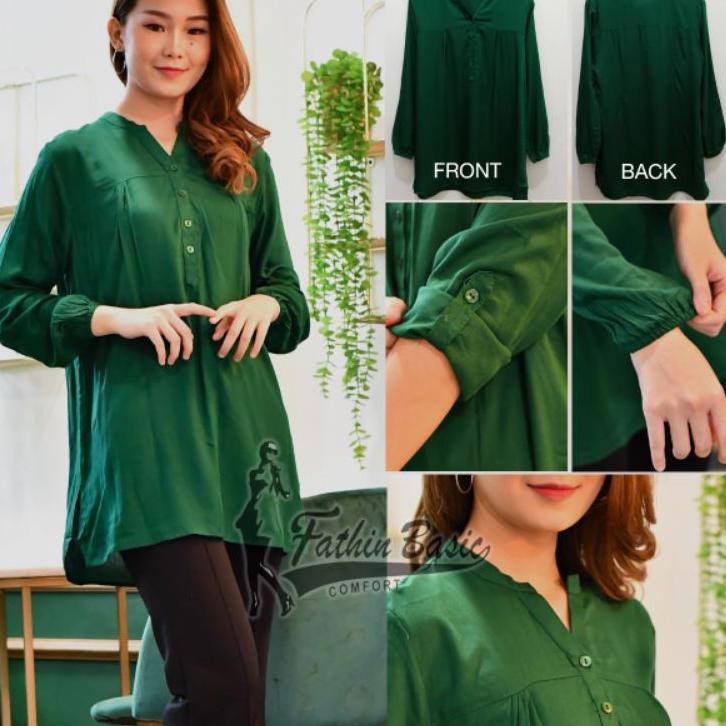 ➢ Áo Sơ Mi Vải Cotton Màu Xanh Lá Cây Đậm Thời Trang ♫