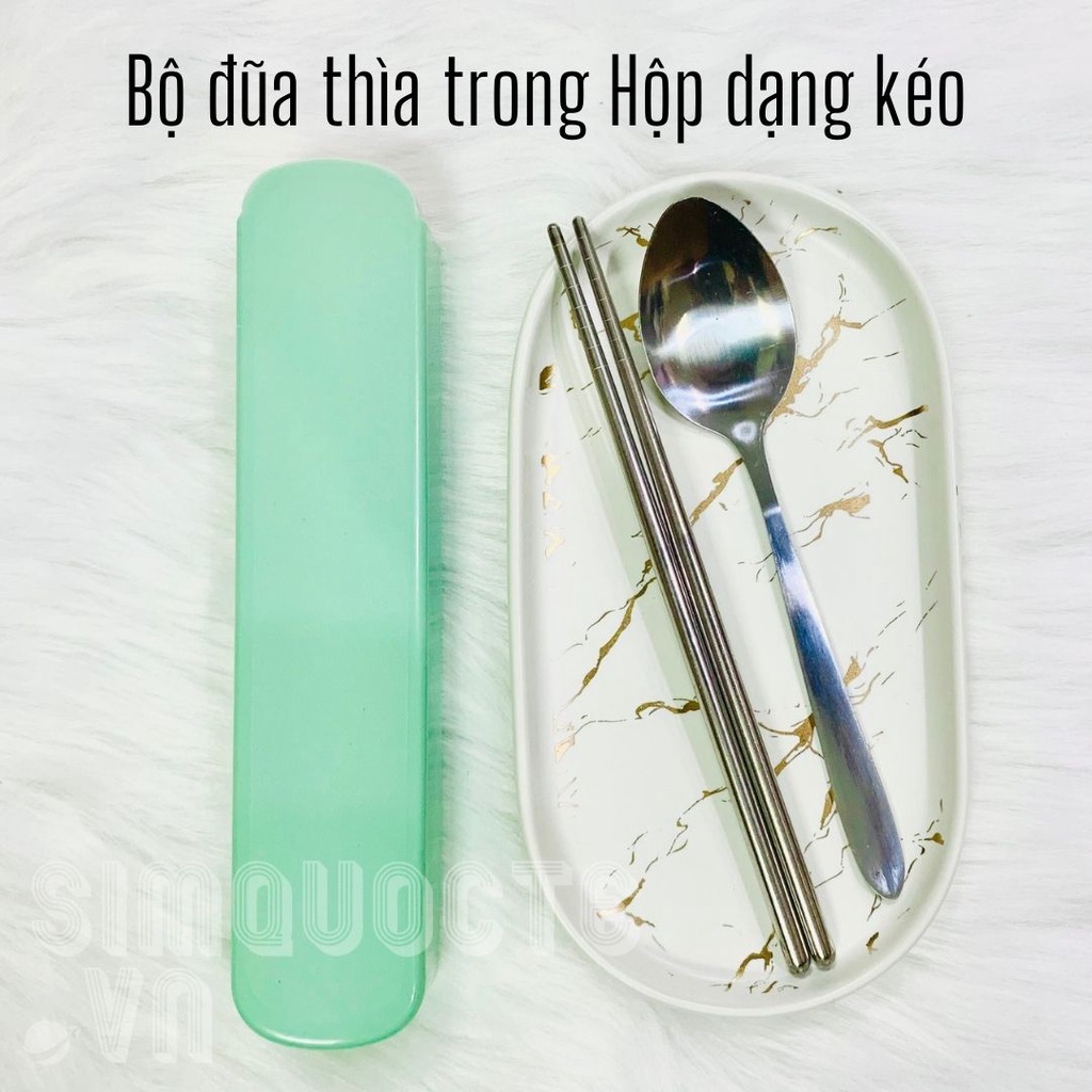 Bộ Thìa Đũa Inox Kèm Hộp Đựng Dạng Kéo