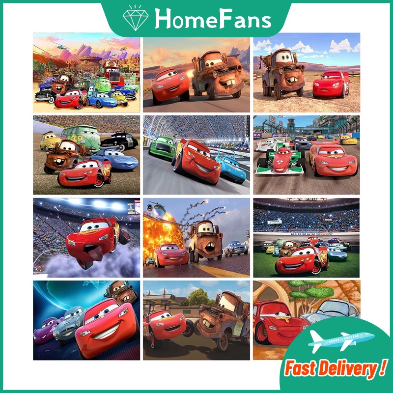 Bộ Phụ Kiện Làm Tranh Đính Đá DIY 5D 50x40cm Hình Xe Hơi/Xe Hơi Dễ Thương Cho Bé Và Người Lớn