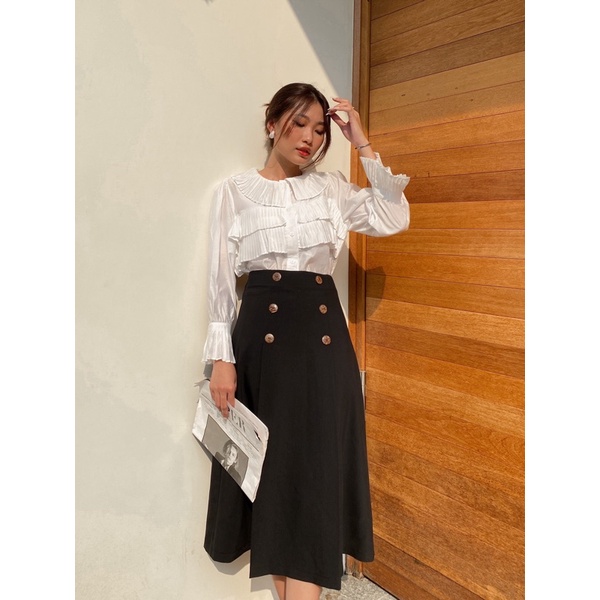 Chân váy form A - Đen