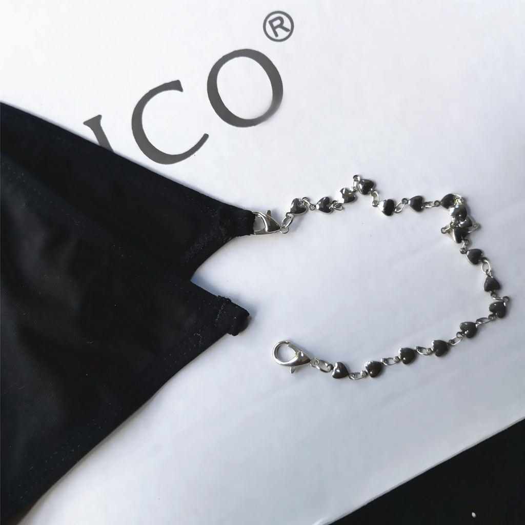 Quần Lót Lọt Khe Ren Cotton Mới ST041#Quần Lót Chữ T Màu Trơn Phối Dây Xích Kim Loại Lưng Trần Gợi Cảm Cho Nữ 8766