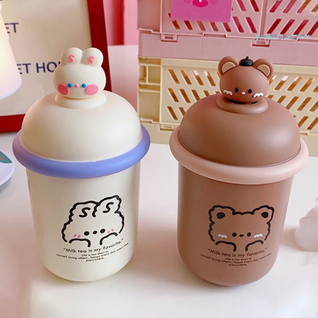 Bình Nước Giữ Nhiệt 350ML Bằng Thép Không Gỉ In Họa Tiết Hoạt Hình Dễ Mang Theo Có Thể Tái Sử Dụng