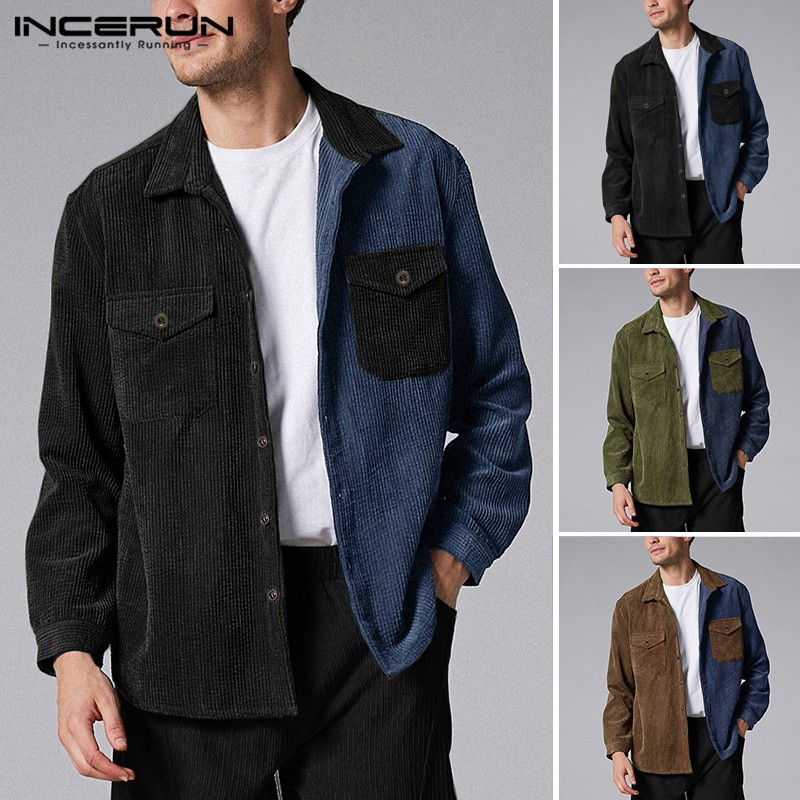 Áo sơ mi INCERUN tay dài phong cách vintage thời trang cho nam | BigBuy360 - bigbuy360.vn