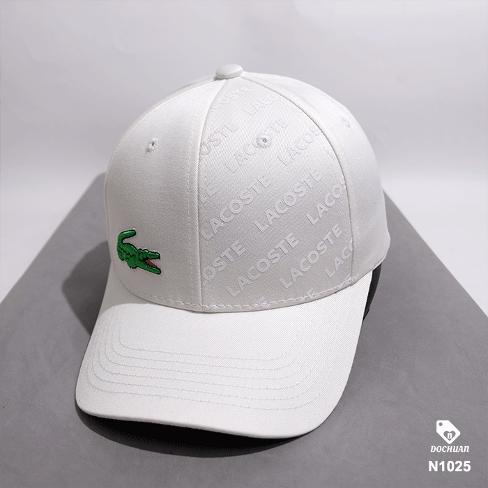 Nón kết Lacoste phối nhiều chữ thương hiệu một nữa bên phải mặt trước N1024. Hàng xuất Nhật Hàn Âu Mỹ