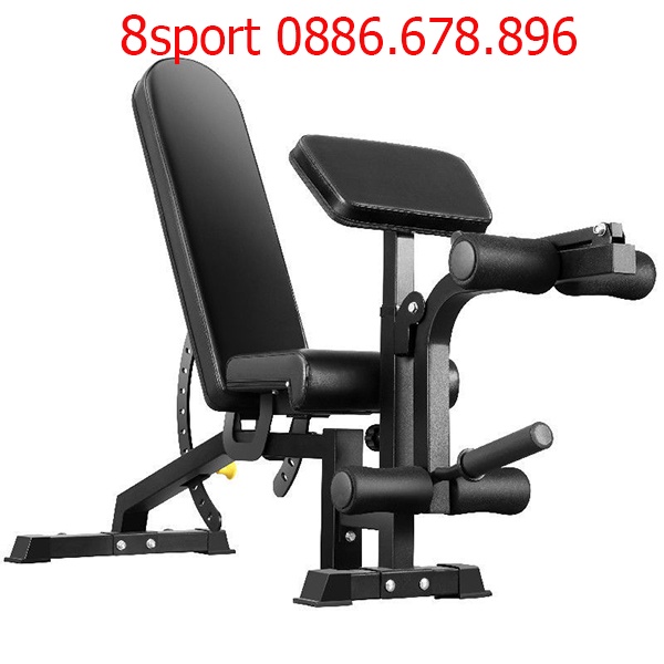 8SPORT ghế tập gym đa năng cao cấp, tập tạ tại nhà, thể thao, gym, tập tạ tay, tạ đẩy ngực, đá chân, móc chân, thể dục