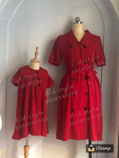 2019 (sẵn) Váy đôi đỏ cho mẹ và bé