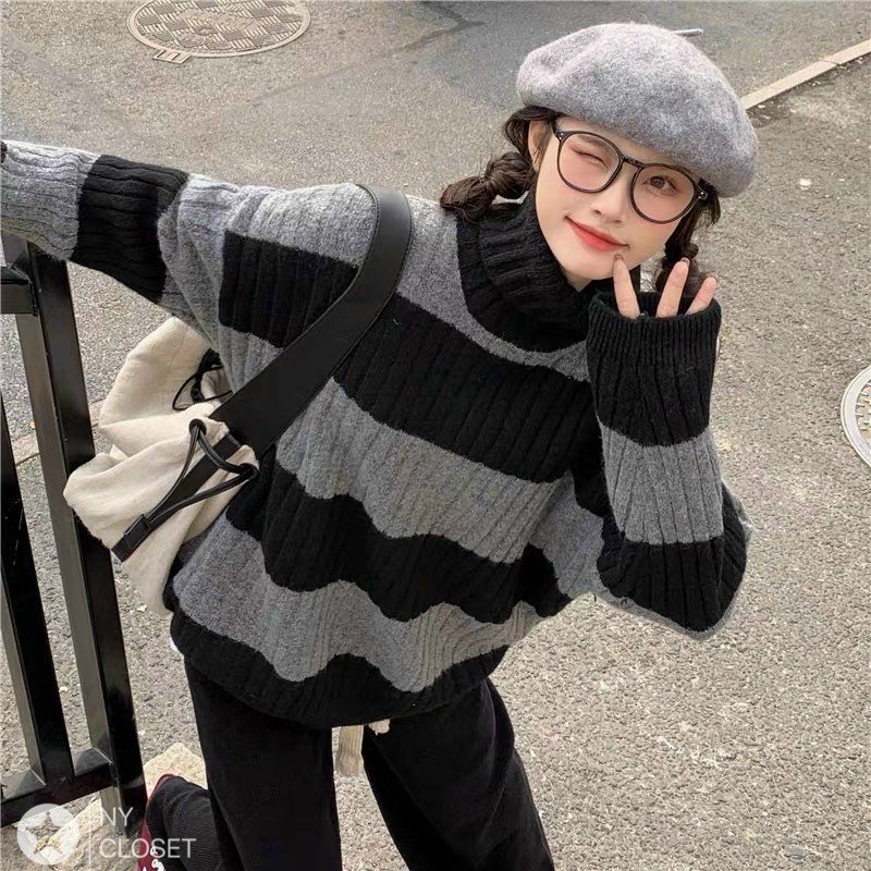 Áo len nữ form rộng, áo len cổ lọ nữ tay dài chất len dày lên phom chuẩn mặc cực sinh hàng quảng châu cao cấp Oanh shop | BigBuy360 - bigbuy360.vn