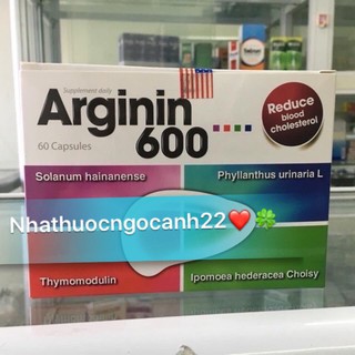 Arginin 600 Giúp tăng cường chức năng gan hiệu quả 60 viên