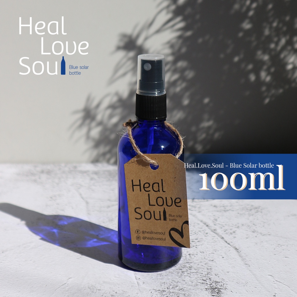 Chai thủy tinh xanh dương 100ml (chai thái dương lam thủy - Ho'oponopono)